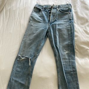 Agolde Riley distressed crop jeans size 26